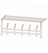 Вешалка настенная с полкой "Торонто-21", 270х670х270 мм, 5 крючков, металл, белая, ВСПТ21 Б